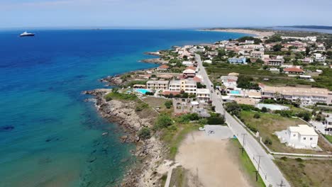 aerial 4k footage of corfu coastline