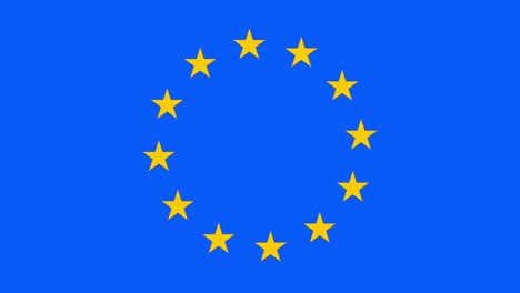 animated european union flag. expanding circle of stars