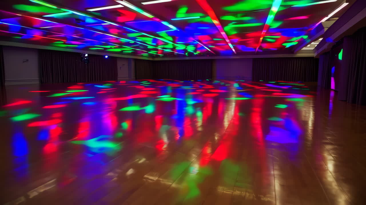 Vibrant Dance Floor with Colorful Lights