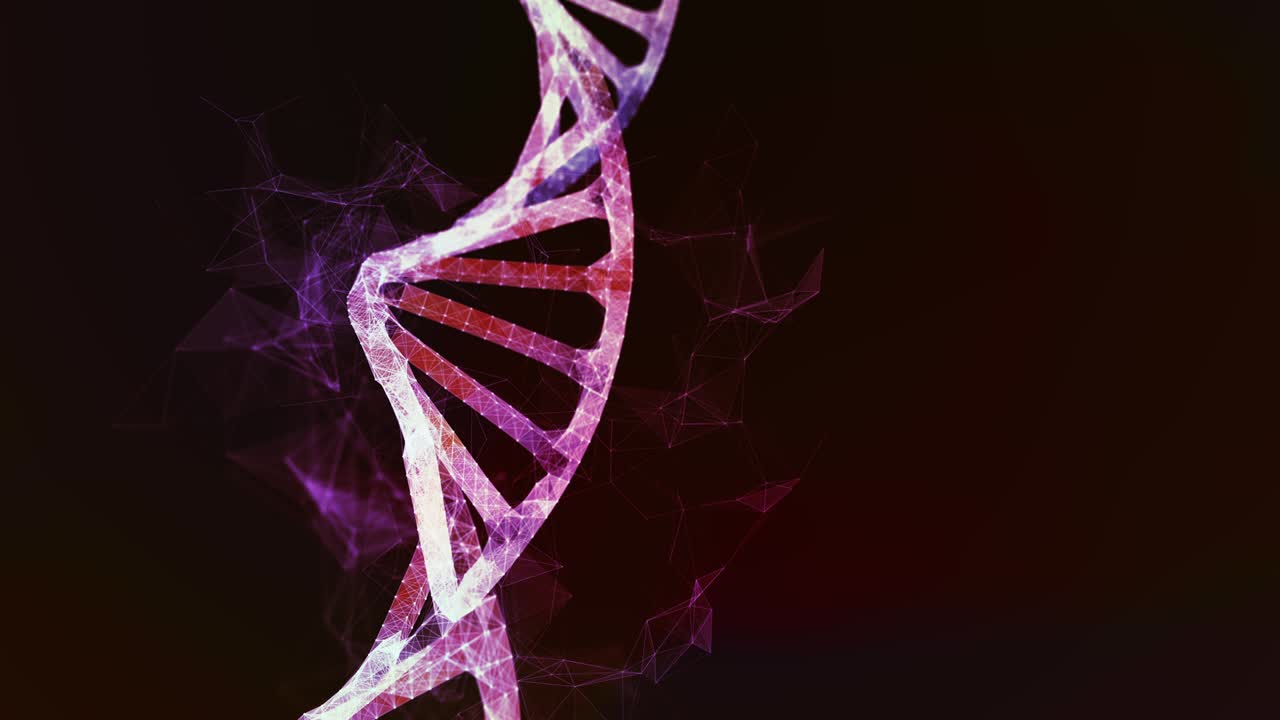 animación de fondo de la forma abstracta de la molécula de adn