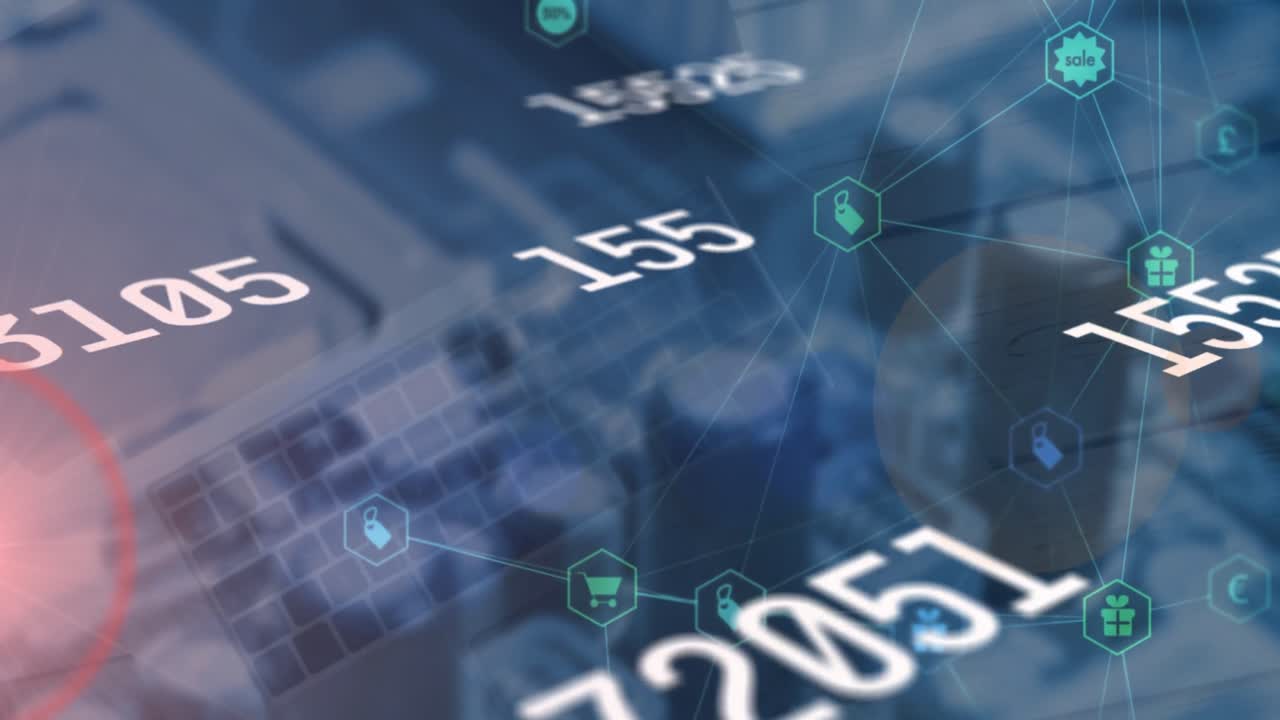 컴퓨팅 보드 위의 데이터 처리 및 아이콘의 애니메이션