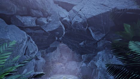 luz del sol dentro de una cueva misteriosa