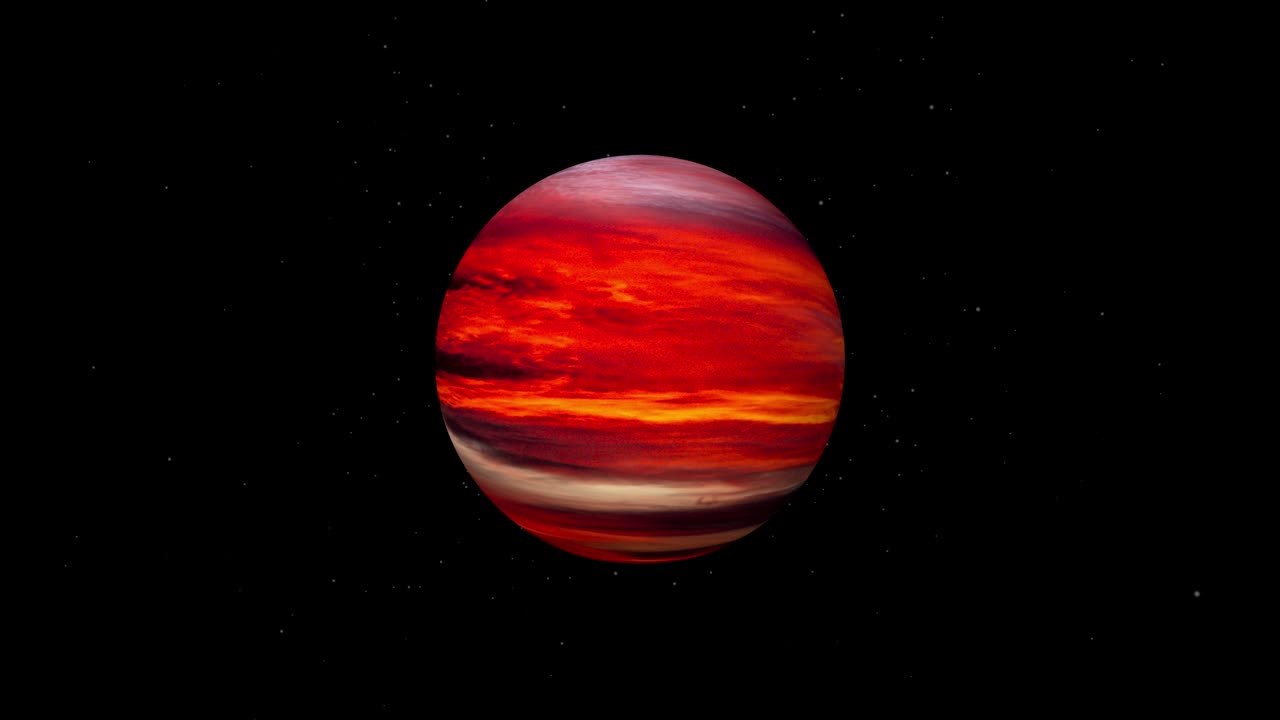 Red planet in space animation