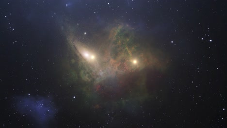 galaxy in the middle of a nebula in space 4k