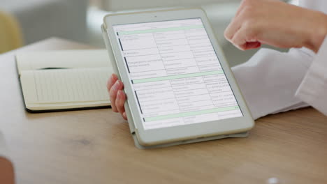 Tablet,-screen-and-doctor-hands-planning-schedule