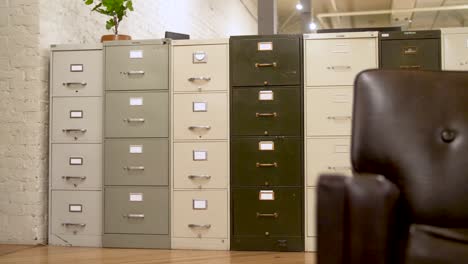 filing cabinets in an open office space