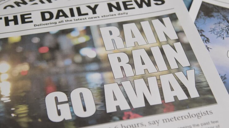 Newspaper Headline Discussing Extreme Weather Conditions And Global Warming Crisis 2