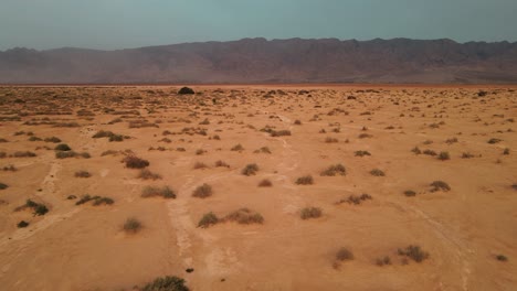 Carro-Aéreo-Lento-A-Través-Del-Paisaje-Seco-Dentro-De-La-Reserva-Natural-De-Hai-bar-En-Israel