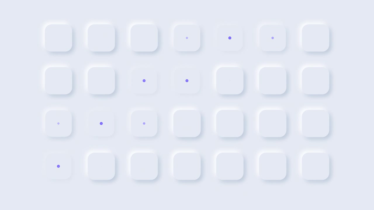 Abstract Motion Graphic of Pulsing Neumorphic Grid