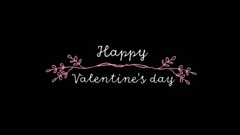 Animation-of-Happy-Valentine's-Day-on-Black-background-