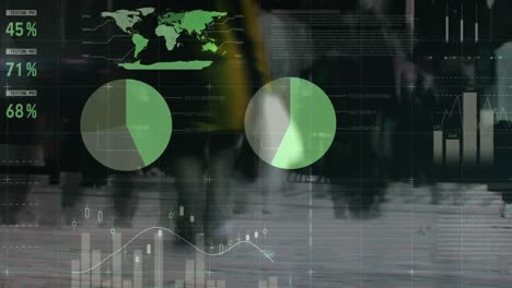 Animation-Der-Statistikverarbeitung-über-Im-Zeitraffer-Gehende-Fußgänger