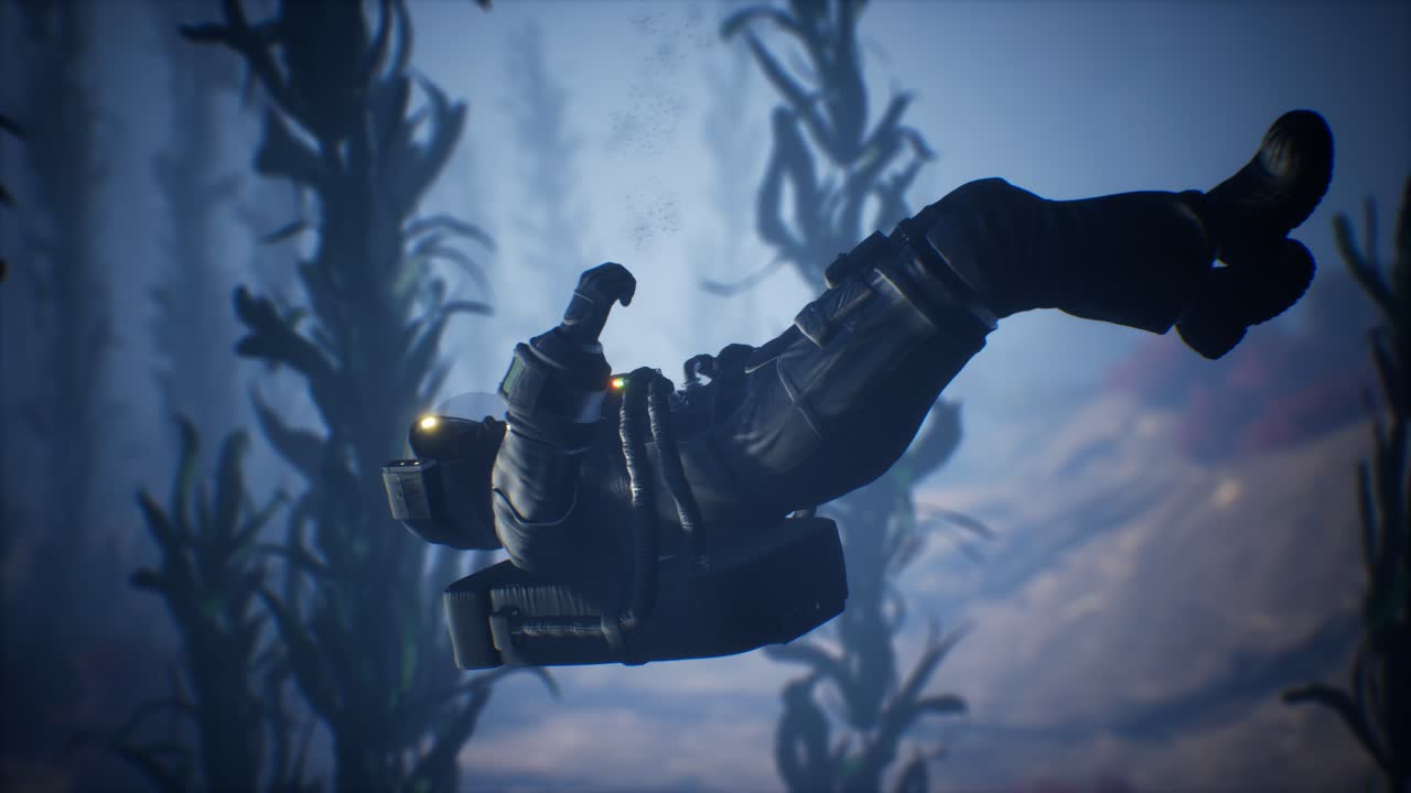 우주인 우주인 바다에서