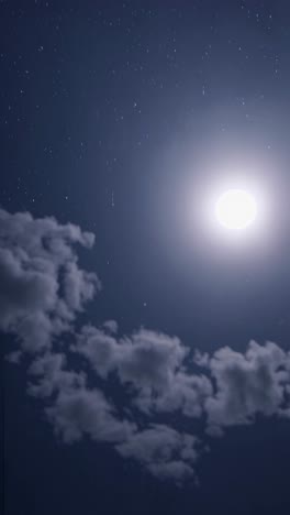 A mesmerizing night sky video with a low-angle view, capturing countless stars and a bright moon