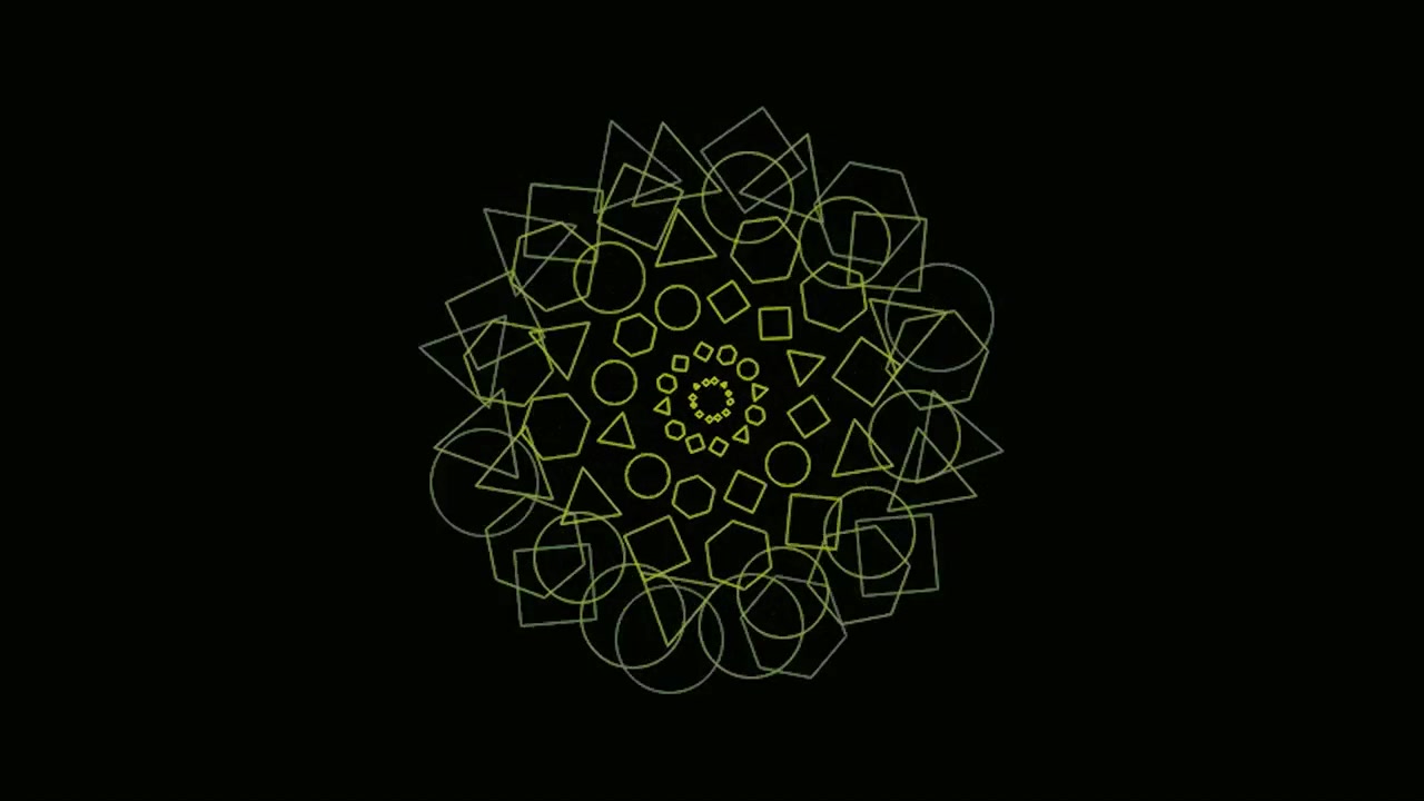 Animazione astratta di mandala geometrico con forme rotanti