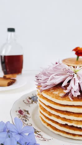 decorated pancakes with flowers