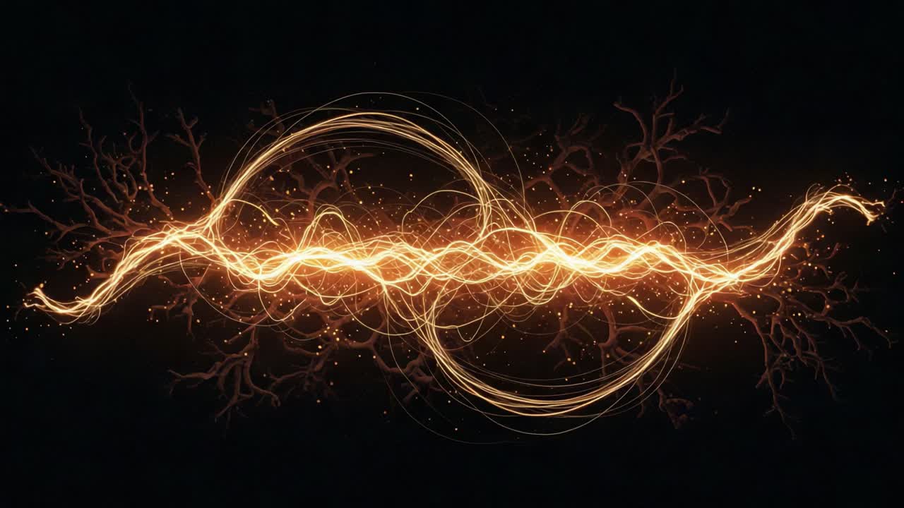 Dynamic Energy Patterns: An Intriguing Visual Representation of Light and Movement Conveying the Beauty of Nature's Power in Electric Forms