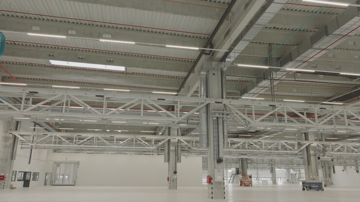 Empty Modern Industrial Warehouse