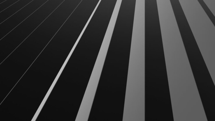 Slanted Vertical 3D Lines Passing Slowly with Side Light. Abstract Pattern Minimalist Background. 4K Motion Graphics