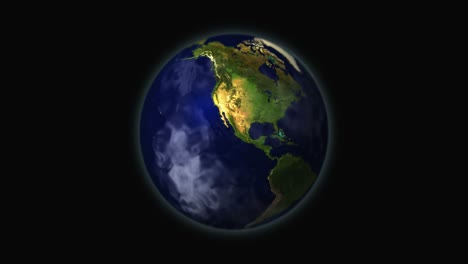 el globo terrestre girando vista del mundo desde el bucle espacial