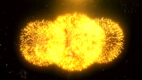 el texto de la tarjeta de felicitación revela de fuegos artificiales dorados y galletas en brillo partículas mágicas brillantes chispas noche para la celebración, deseos, eventos, mensaje, vacaciones, festival
