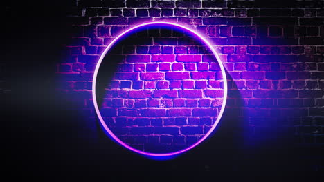 purple neon circle on wall