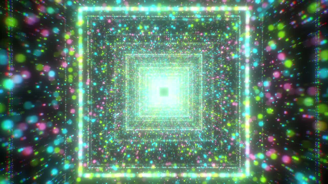 빛나는 불빛으로 추상적인 다채로운 터널