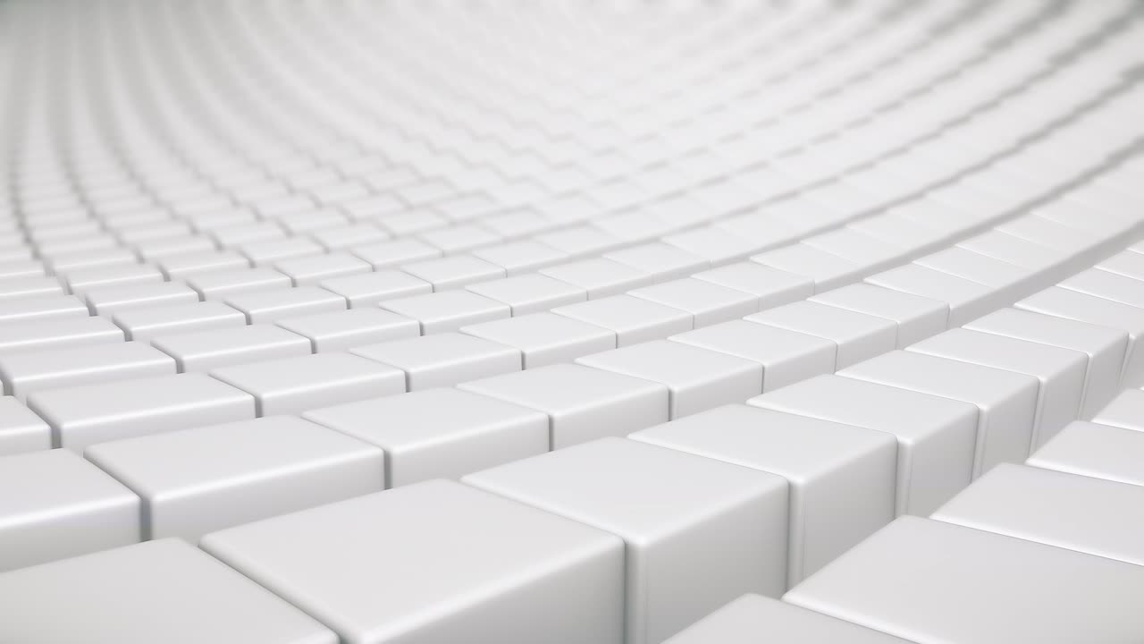 White 3D cubic arrange full frame have animate rotate and twist offset smooth in white clear color mood tones with 3d rendering.