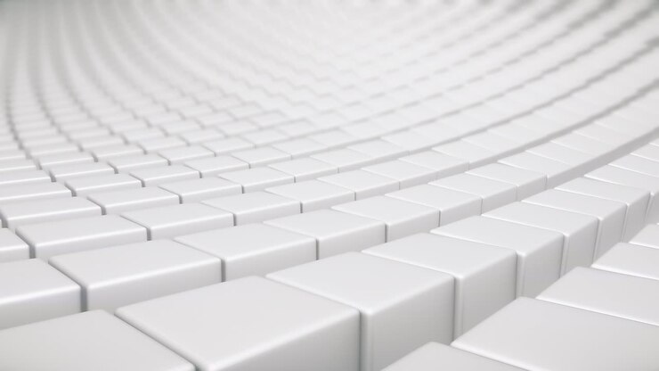 White 3D cubic arrange full frame have animate rotate and twist offset smooth in white clear color mood tones with 3d rendering.