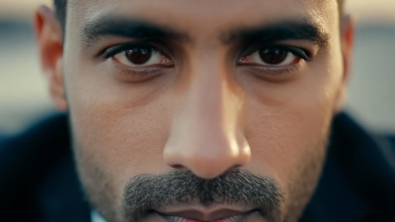 retrato en primer plano de un hombre con ojos intensos