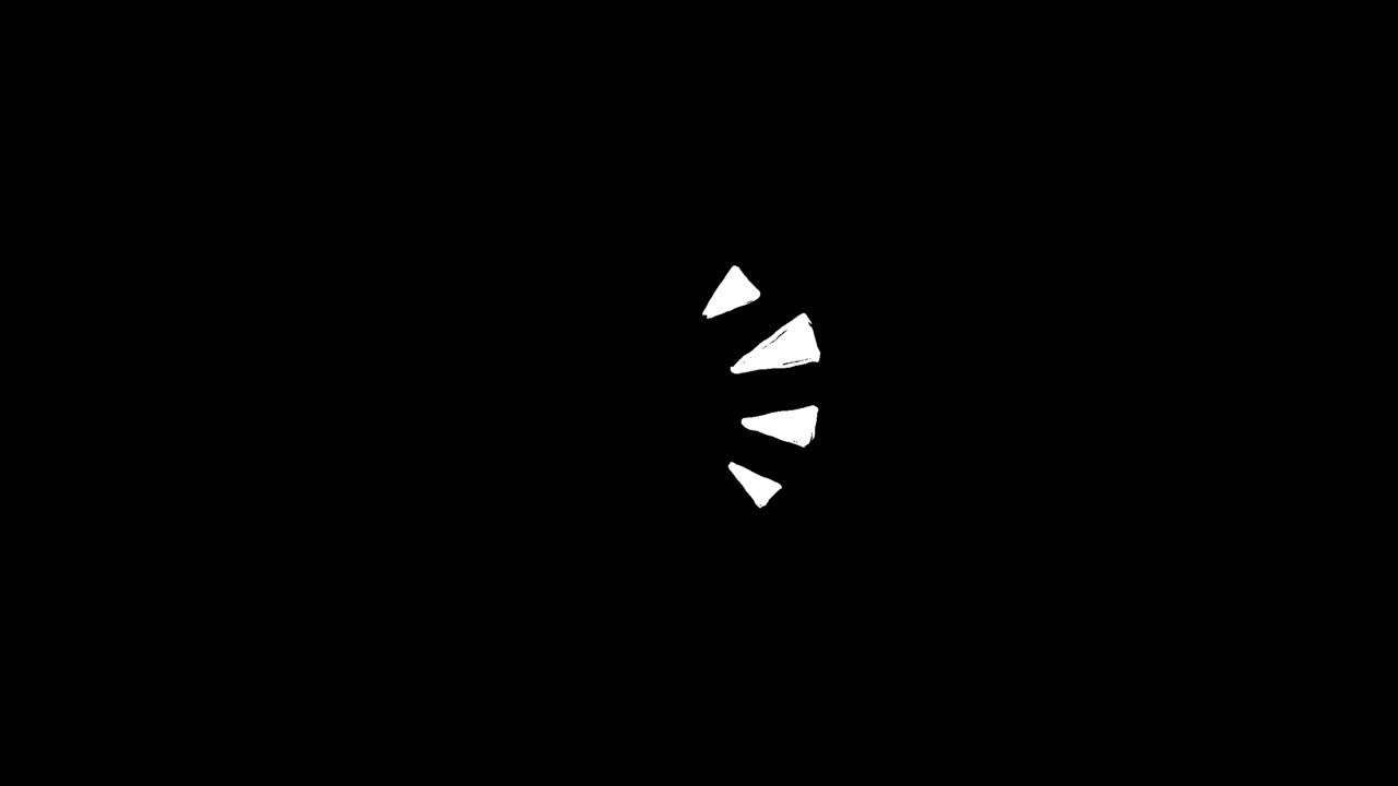 Animation af hvid indlæsningsanimation på sort baggrund.