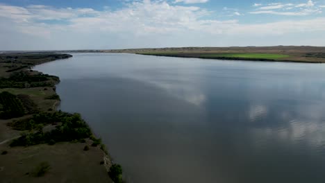 missouri river in south dakota, aerial ascending