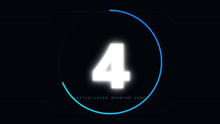 Futuristic Digital Countdown Timer with Quantum Core Initialization Interface