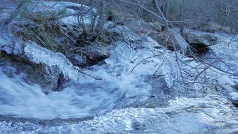 A-close-up-shot-of-a-tiny-stream-of-strong-current