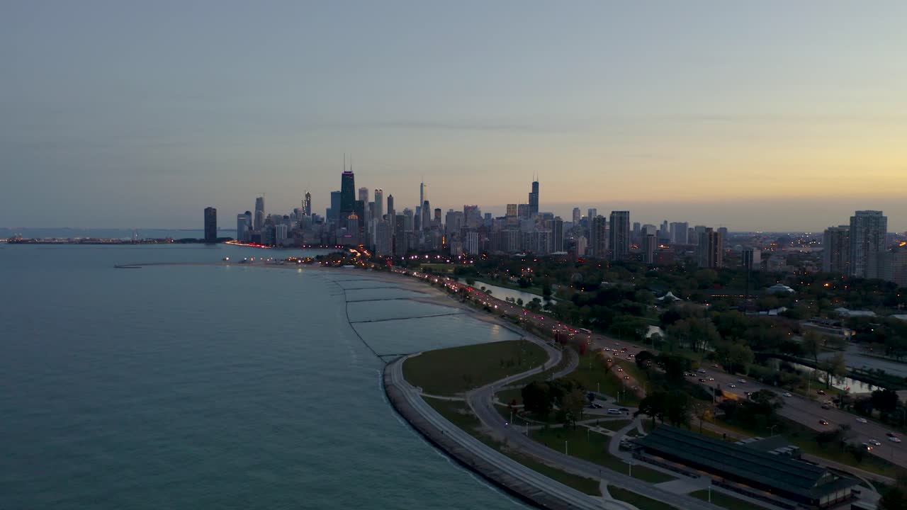 October aerial drone footage Chicago, Illinois