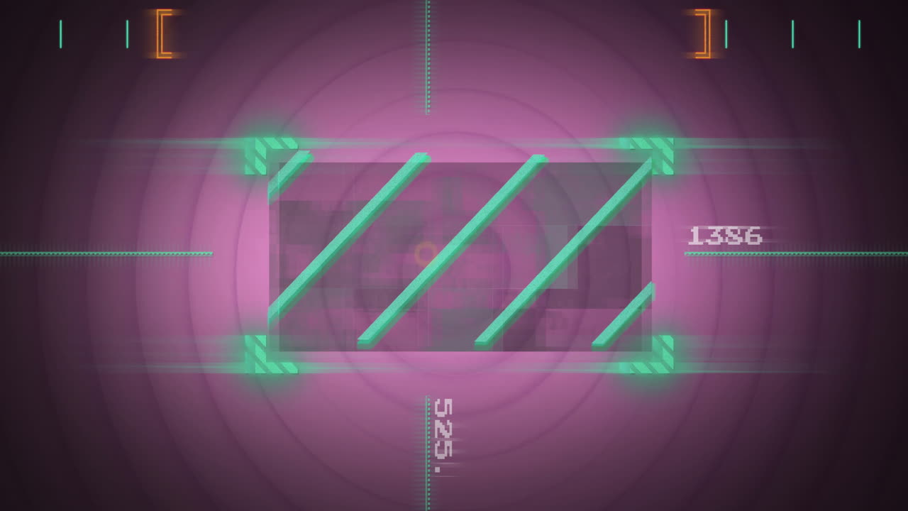 배경의 원 위에 숫자를 변경하는 뷰파인더의 선의 애니메이션