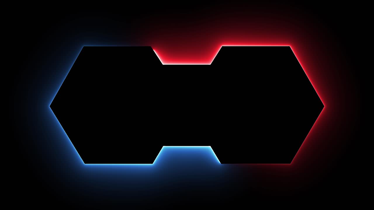 Abstract Neon Hexagonal Frame