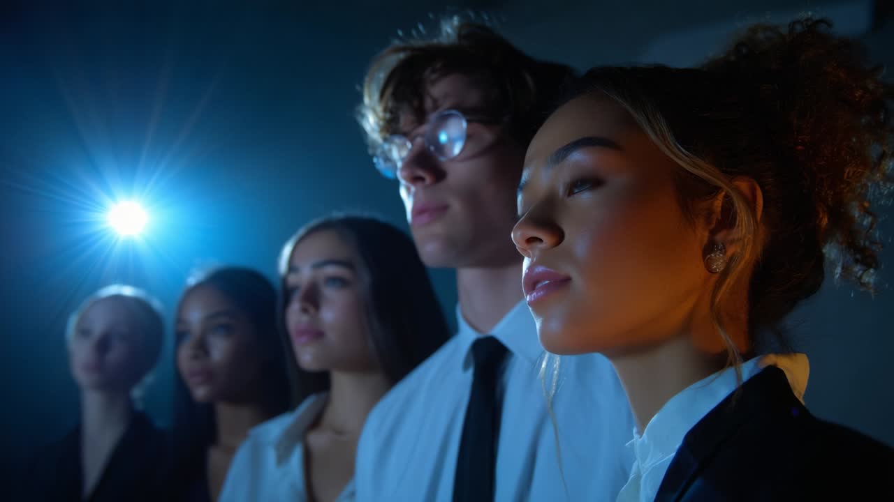 Diverse Group of Young Professionals Looking Towards the Future