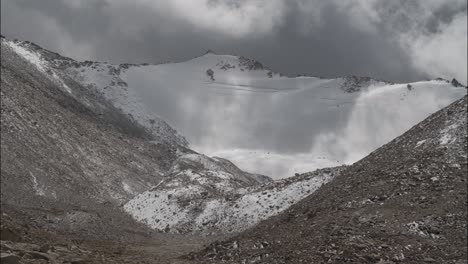 snowy mountain peaks and valley