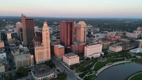 aerial columbus ohio cityscape ascent