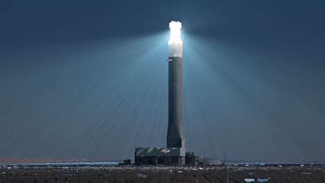 The-World's-tallest-Concentrated-Solar-Power-tower-in-Dubai,-United-Arab-Emirates