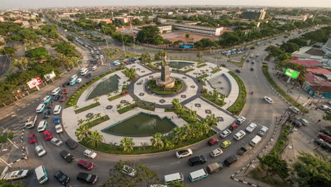 Time-Lapse-Day---Night,-Independence-Square-Luanda,-Angola