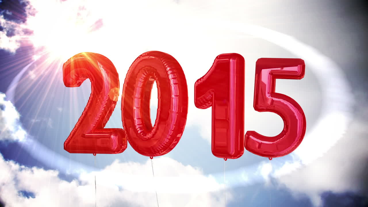Balloons saying 2015 for the new year