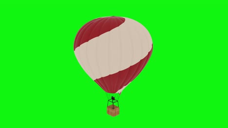 hot air balloon flying animation. green screen 4k footage