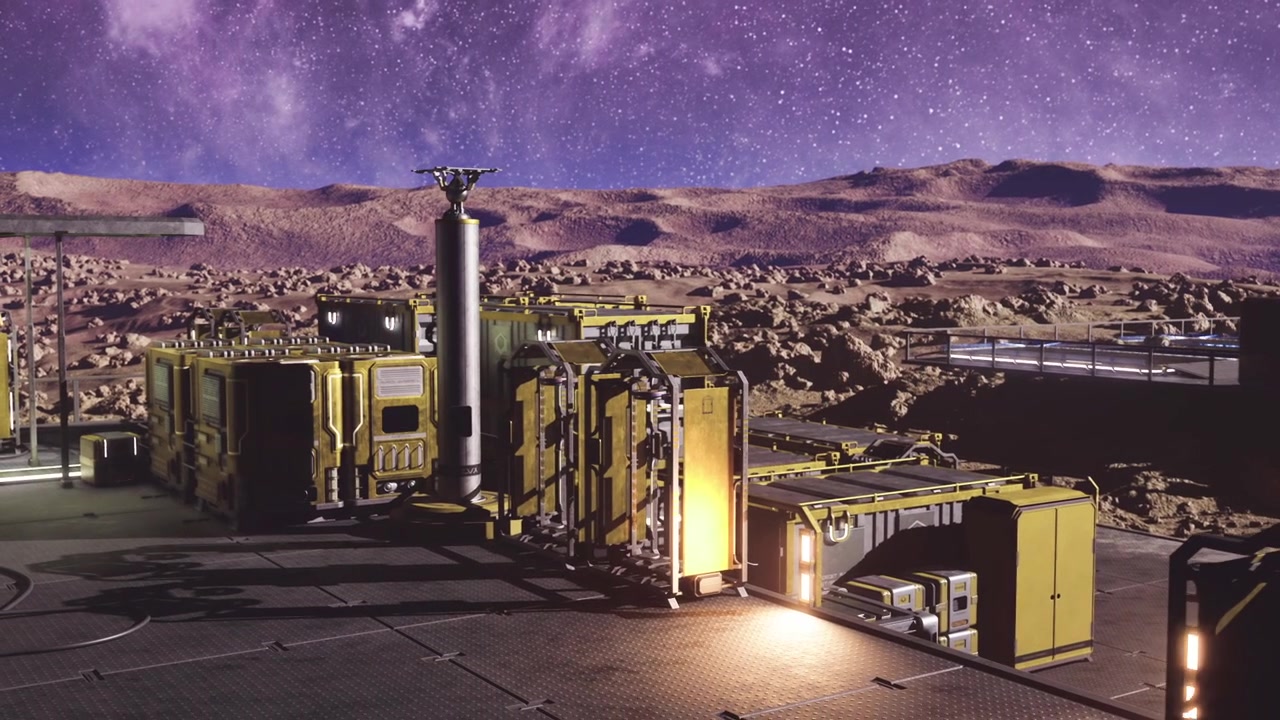Starry sky illuminates sustainable energy modules and ecological zones