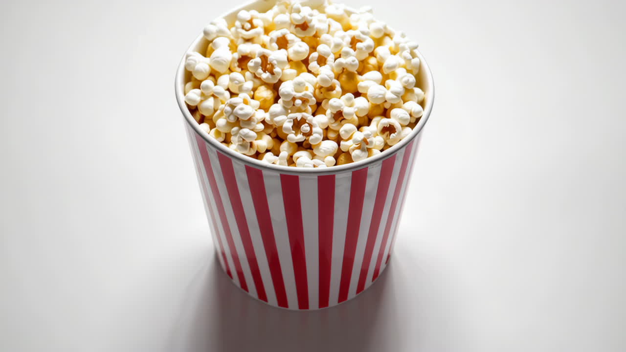 Popcorn in a Striped Container
