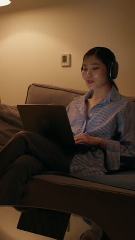 woman working from home on laptop