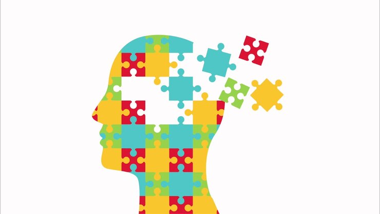 mental health animation with puzzle profile