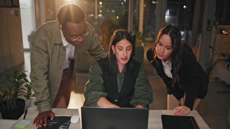 team collaborating in the office