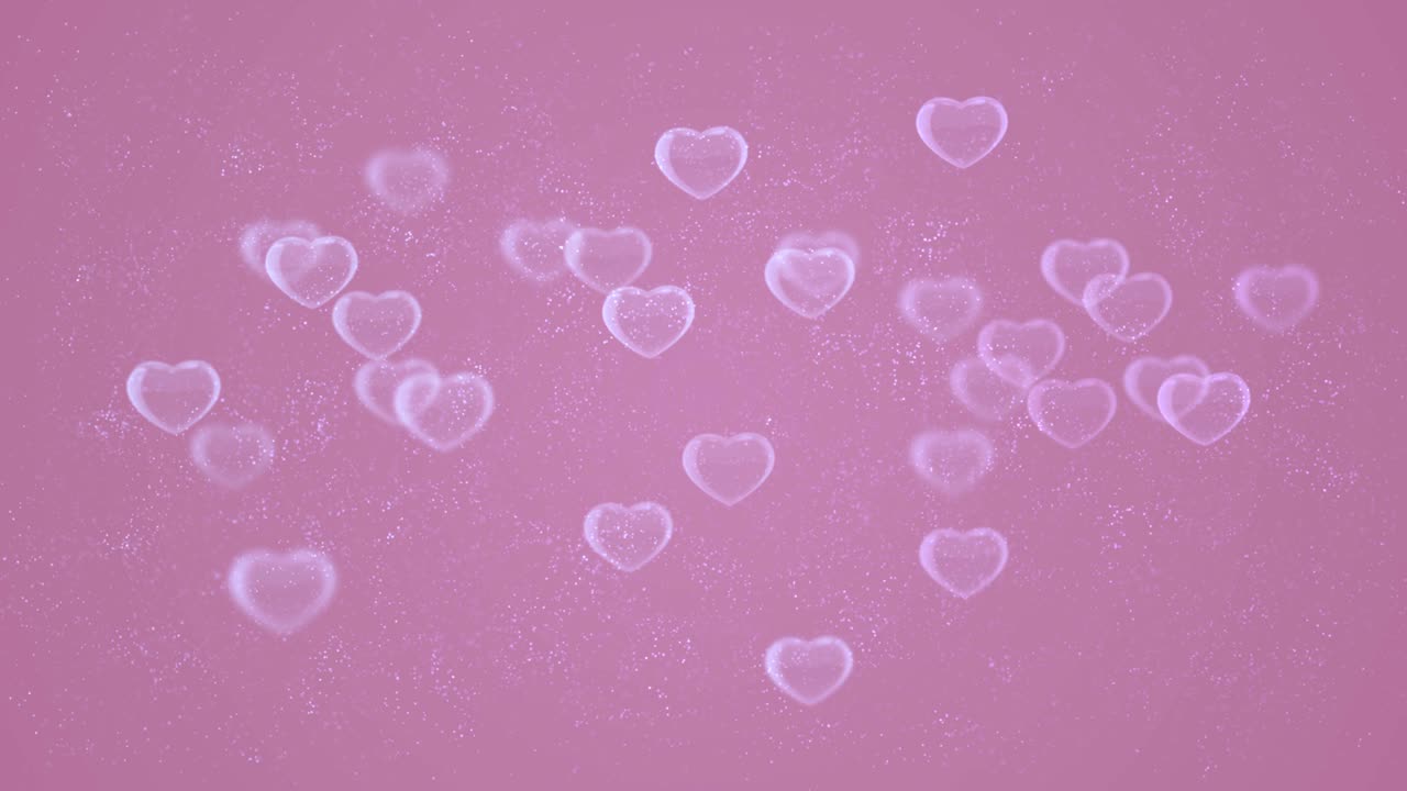 심장 모양의 보케 (bokeh) 가 녹아있는 이없는 루프 배경