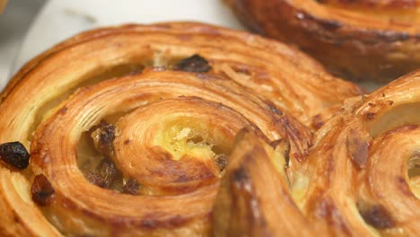 close up of delicious spiral pastries